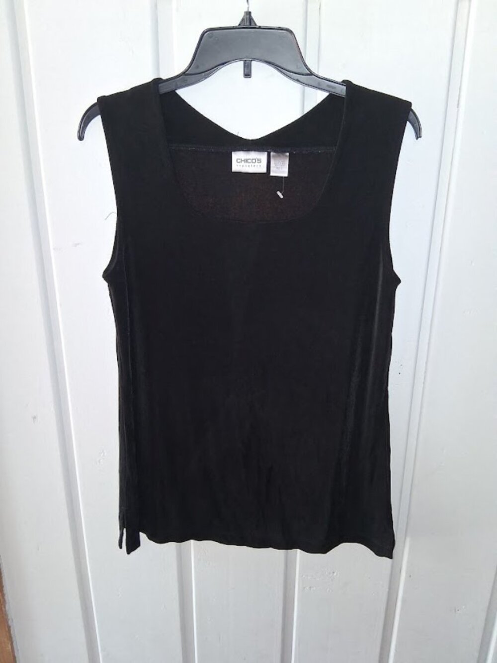 Chico's Travelers Sleeveless Tunic Tank Top Black Chico's 2 M/L